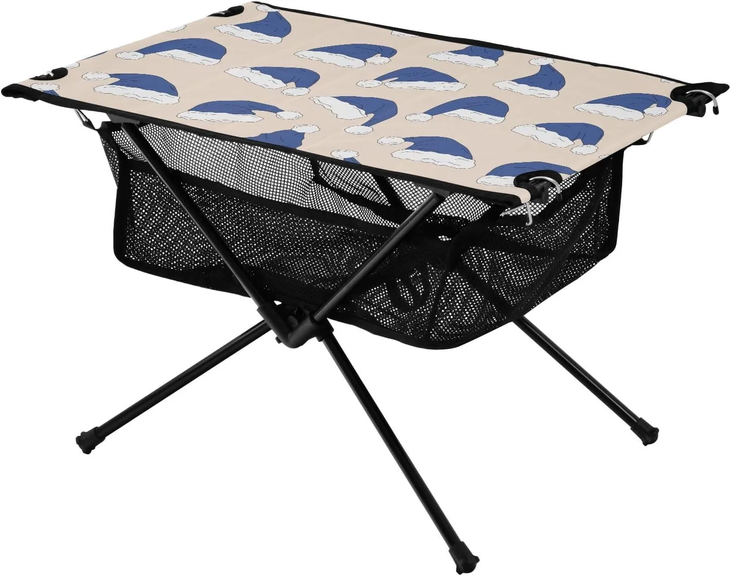 Bolaz Outdoor Folding Portable Picnic Camping Table-Santa's Hat,Storage Mesh for Camping Gear Accessories, Hiking, Mountaineering, Outdoor Travel