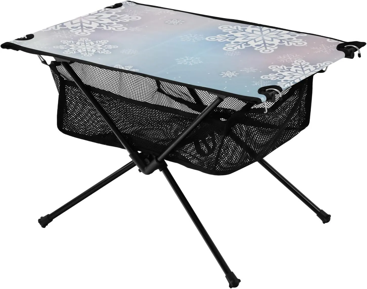Bolaz Outdoor Folding Portable Picnic Camping Table-Snowflake 3,Storage Mesh for Camping Gear Accessories, Hiking, Mountaineering, Outdoor Travel