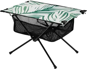 Bolaz Outdoor Folding Portable Picnic Camping Table-Tropical Palm Leaf Exotic,Storage Mesh for Camping Gear Accessories, Hiking, Mountaineering, Outdoor Travel