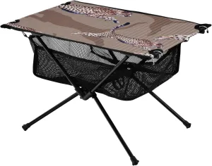 Bolaz Outdoor Folding Portable Picnic Camping Table-Vintage Leopard Pattern,Storage Mesh for Camping Gear Accessories, Hiking, Mountaineering, Outdoor Travel