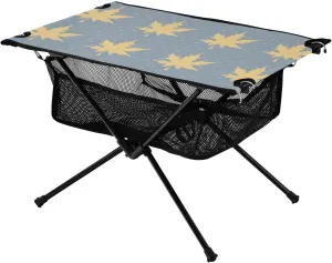 Bolaz Outdoor Folding Portable Picnic Camping Table-Yellowe Leaf Pattern 3,Storage Mesh for Camping Gear Accessories, Hiking, Mountaineering, Outdoor Travel