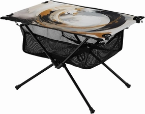 Bolaz Outdoor Folding Portable Picnic Camping Table-Art Pattern on White,Storage Mesh for Camping Gear Accessories, Hiking, Mountaineering, Outdoor Travel