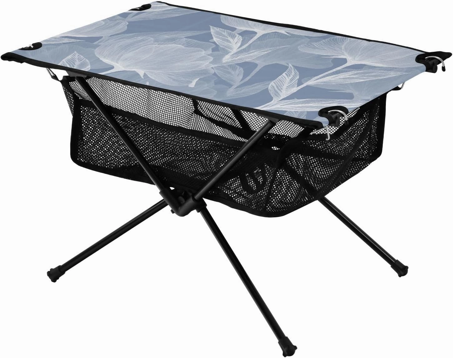 Bolaz Outdoor Folding Portable Picnic Camping Table-Blue Flower Pattern10,Storage Mesh for Camping Gear Accessories, Hiking, Mountaineering, Outdoor Travel