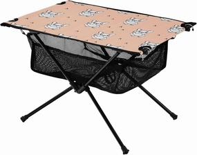 Bolaz Outdoor Folding Portable Picnic Camping Table-French Bulldog Dog,Storage Mesh for Camping Gear Accessories, Hiking, Mountaineering, Outdoor Travel