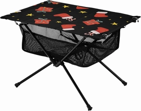 Bolaz Outdoor Folding Portable Picnic Camping Table-Gift Boxes Stars and Red Christmas Socks,Storage Mesh for Camping Gear Accessories, Hiking, Mountaineering, Outdoor Travel