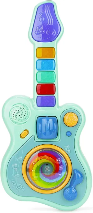 Boley Musical Toddler Guitar - Light and Sound Kids Electric Play Toy Guitar with 5 Musical Keys, Whammy Bar, Volume Control, Hands-On Sensory Play for Early Childhood Development - Ages 12  Months