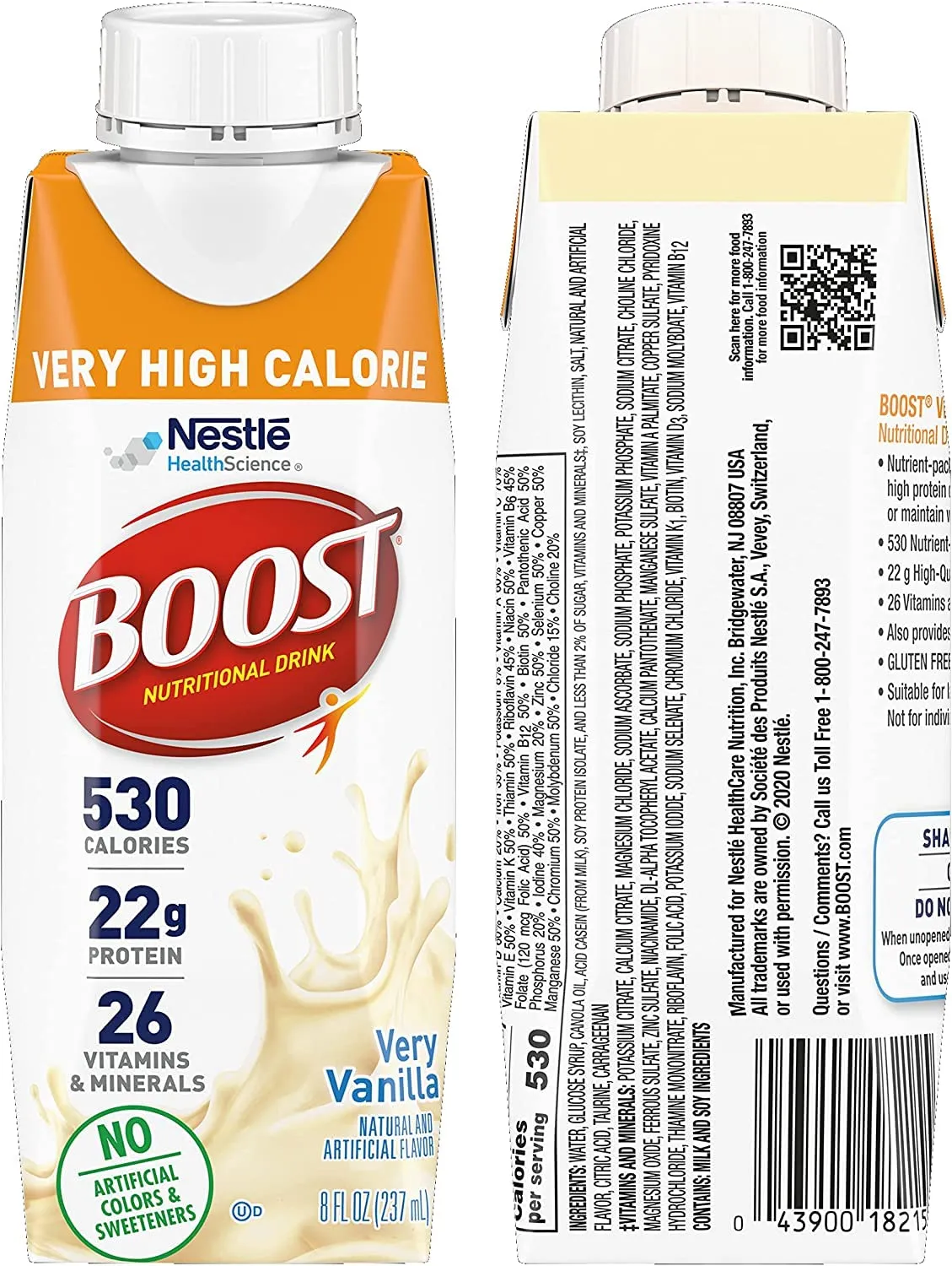 BOOST Very High Calorie Nutritional Drink Variety Pack, 12 Count – 4 Vanilla, 4 Chocolate, 4 Strawberry – 530 Calories per 8 fl oz Bottle, Nutrient-Rich (Variety Pack)