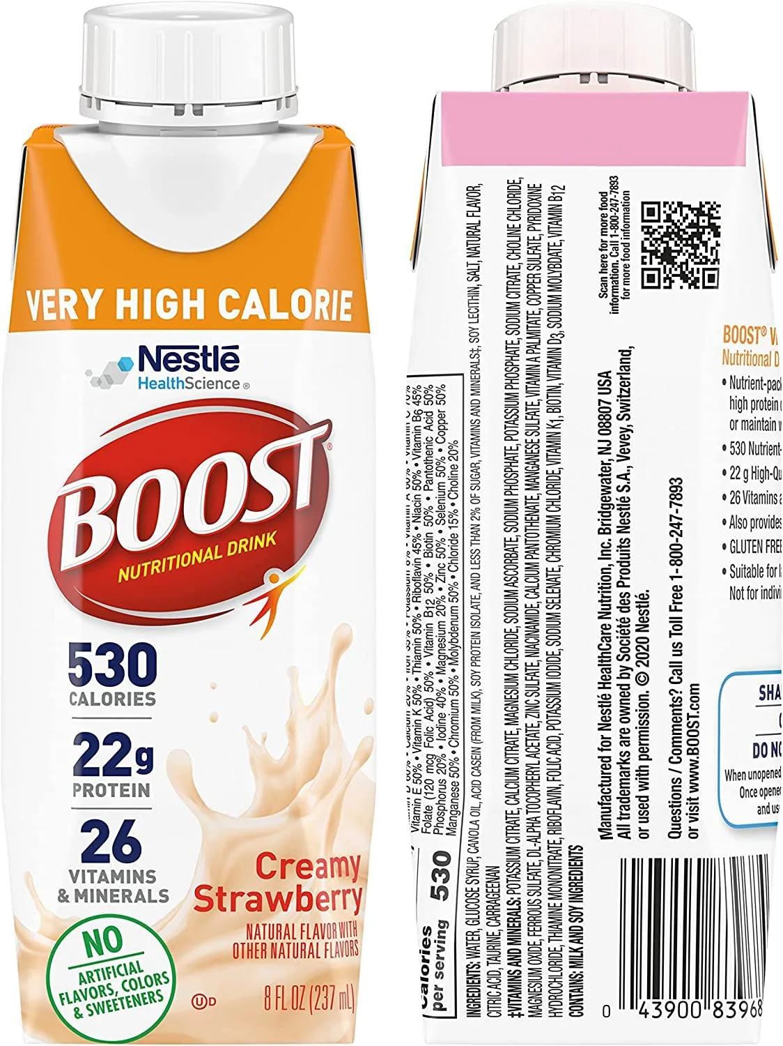 BOOST Very High Calorie Nutritional Drink Variety Pack, 12 Count – 4 Vanilla, 4 Chocolate, 4 Strawberry – 530 Calories per 8 fl oz Bottle, Nutrient-Rich (Variety Pack)
