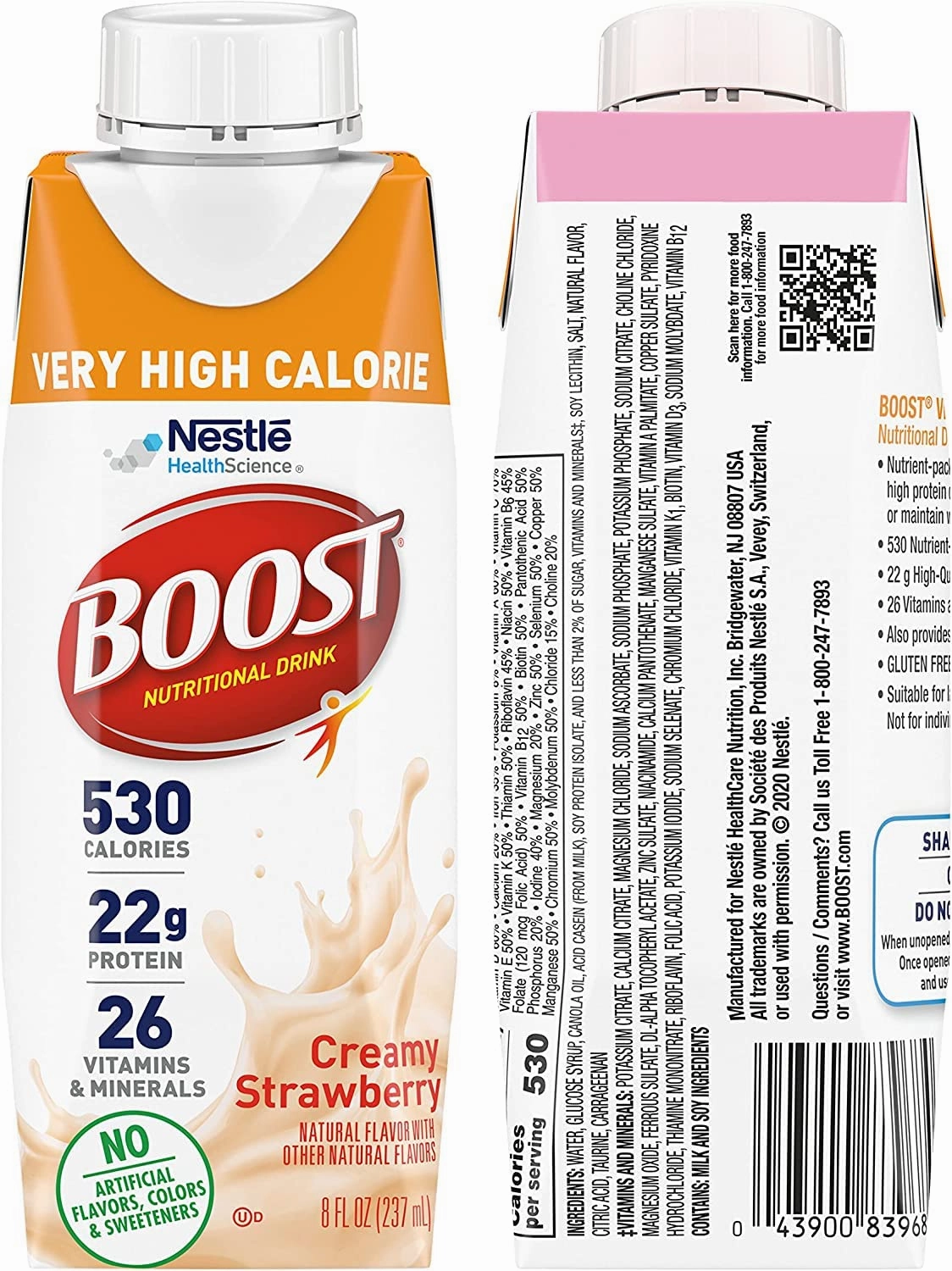 BOOST Very High Calorie Nutritional Drink Variety Pack, 12 Count – 4 Vanilla, 4 Chocolate, 4 Strawberry – 530 Calories per 8 fl oz Bottle, Nutrient-Rich (Variety Pack)