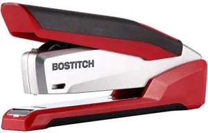 Bostitch, 1117, InPower Spring-Powered Premium Desktop Stapler, 28-Sheet Capacity, Red/Silver