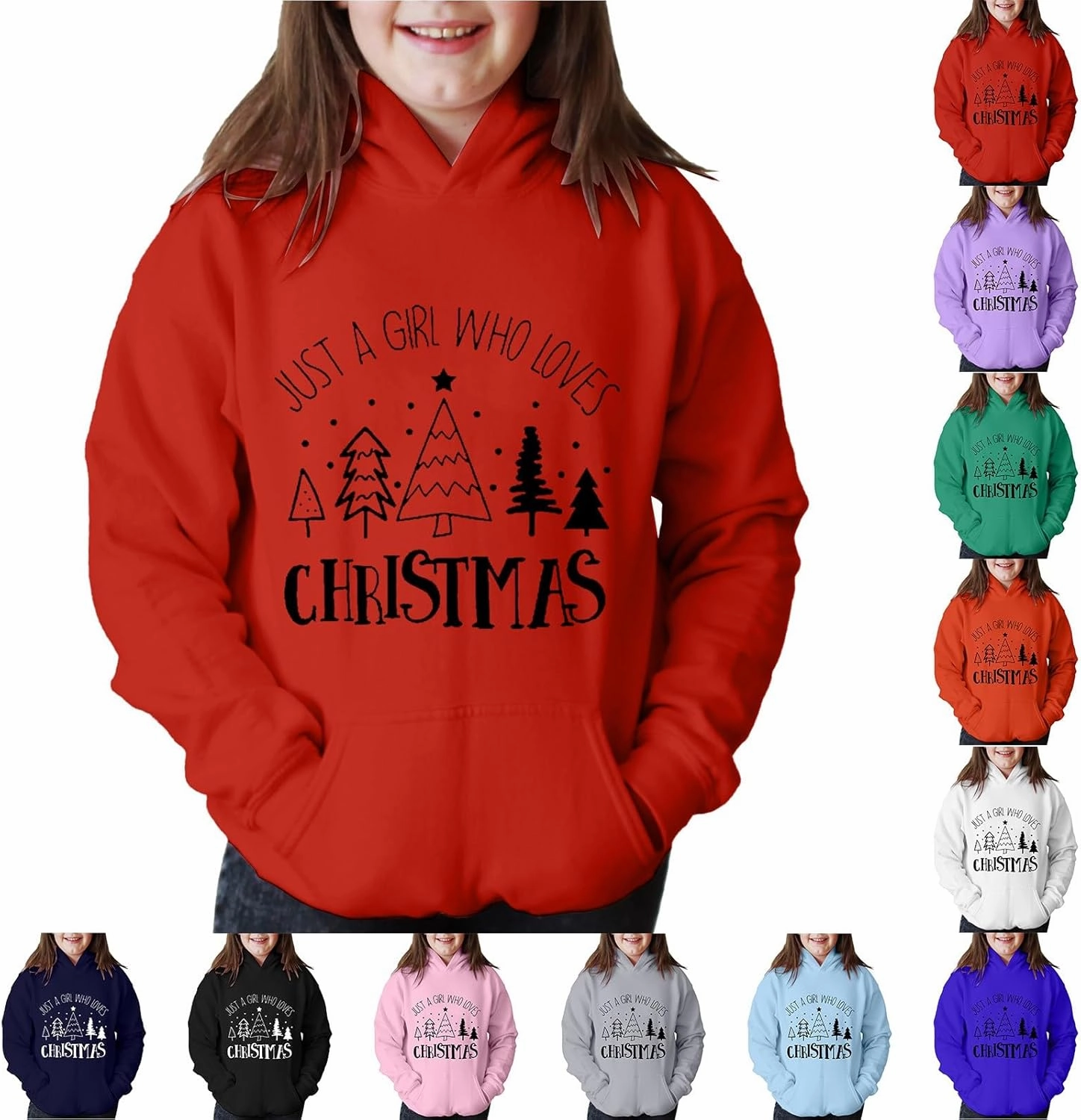 Boys Girls Christmas Clothes Kids Hoodie Sweatshirt Long Sleeve Funny Graphic Oversized Sweater Pullover
