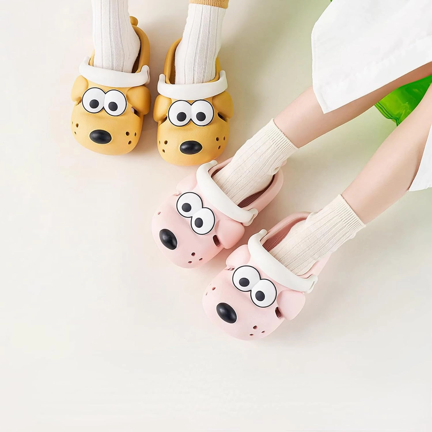 Boys Girls Toddler Summer Slides, Cute Shower Slippers Cartoon Dog Indoor/Outdoor Bath Shoes for Kids