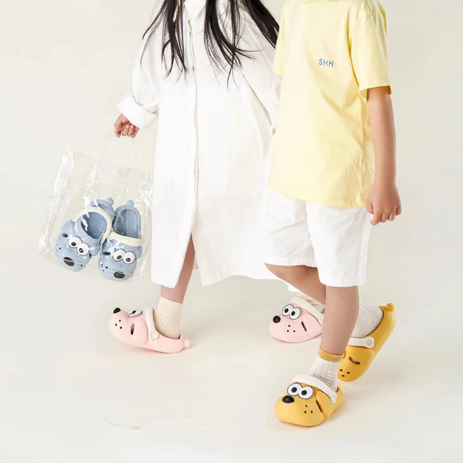 Boys Girls Toddler Summer Slides, Cute Shower Slippers Cartoon Dog Indoor/Outdoor Bath Shoes for Kids