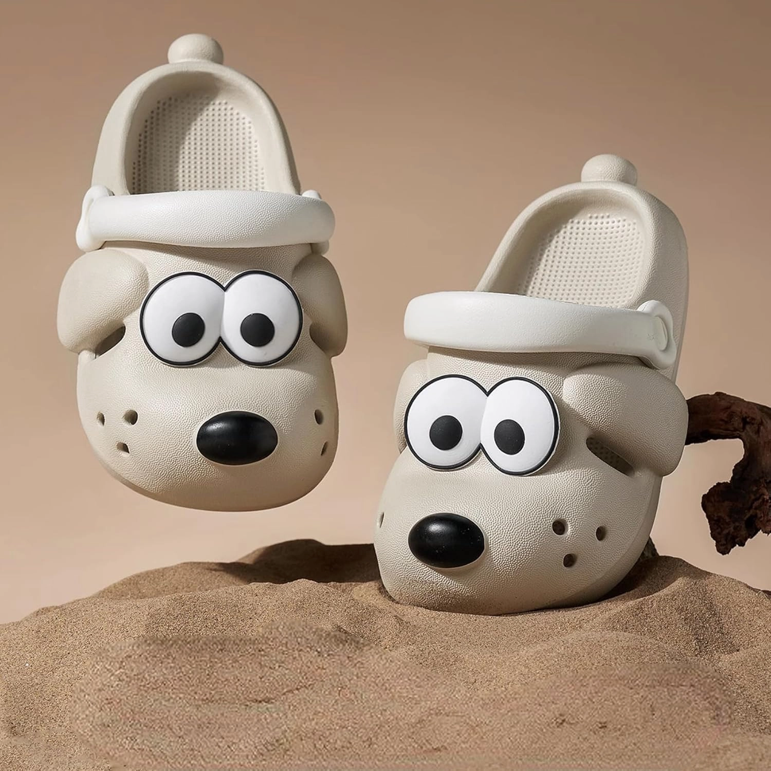 Boys Girls Toddler Summer Slides, Cute Shower Slippers Cartoon Dog Indoor/Outdoor Bath Shoes for Kids