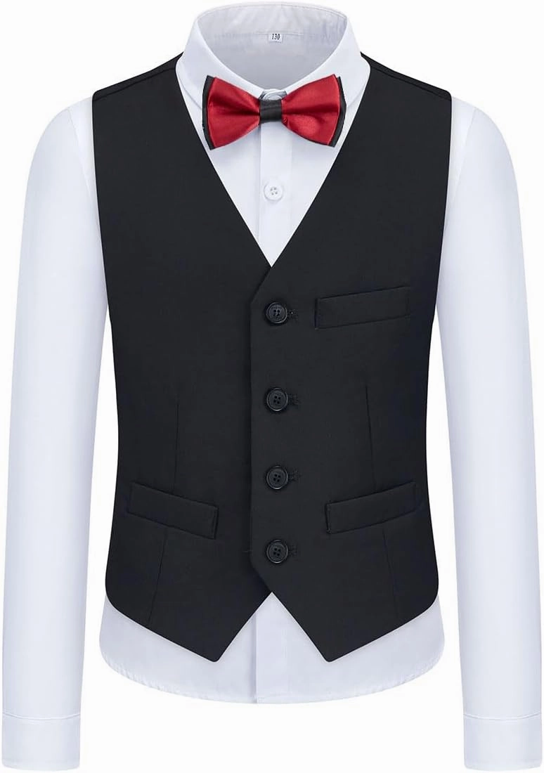 Boys Suits 3 Piece Formal Kids Tuxedo Suits for Boys Slim Fit Casual Ring Bearer Outfit with Blazer Jacket Pants and Vest