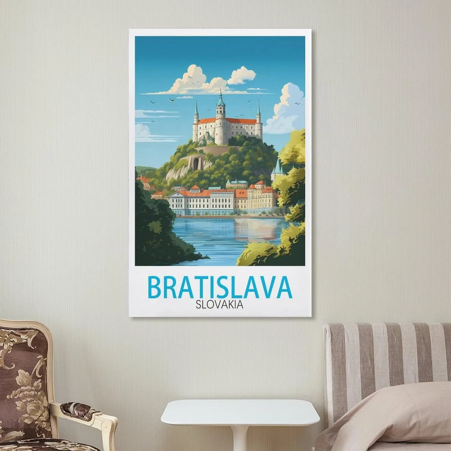 Bratislava Slovakia Travel Poster Print Canvas Wall Art for Bedroom Living Room HD Print Posters 12x18inch(30x45cm)