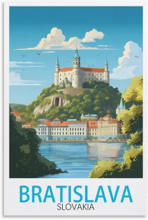 Bratislava Slovakia Travel Poster Print Canvas Wall Art for Bedroom Living Room HD Print Posters 12x18inch(30x45cm)