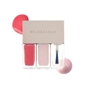 Breathable Halal Vegan Nail Polish – Water-Based 3pc Set (Peach Coral   Creamy Blush Beige   Clear Top Coat) | Non-Toxic, Eco-Friendly, 0.51 fl oz