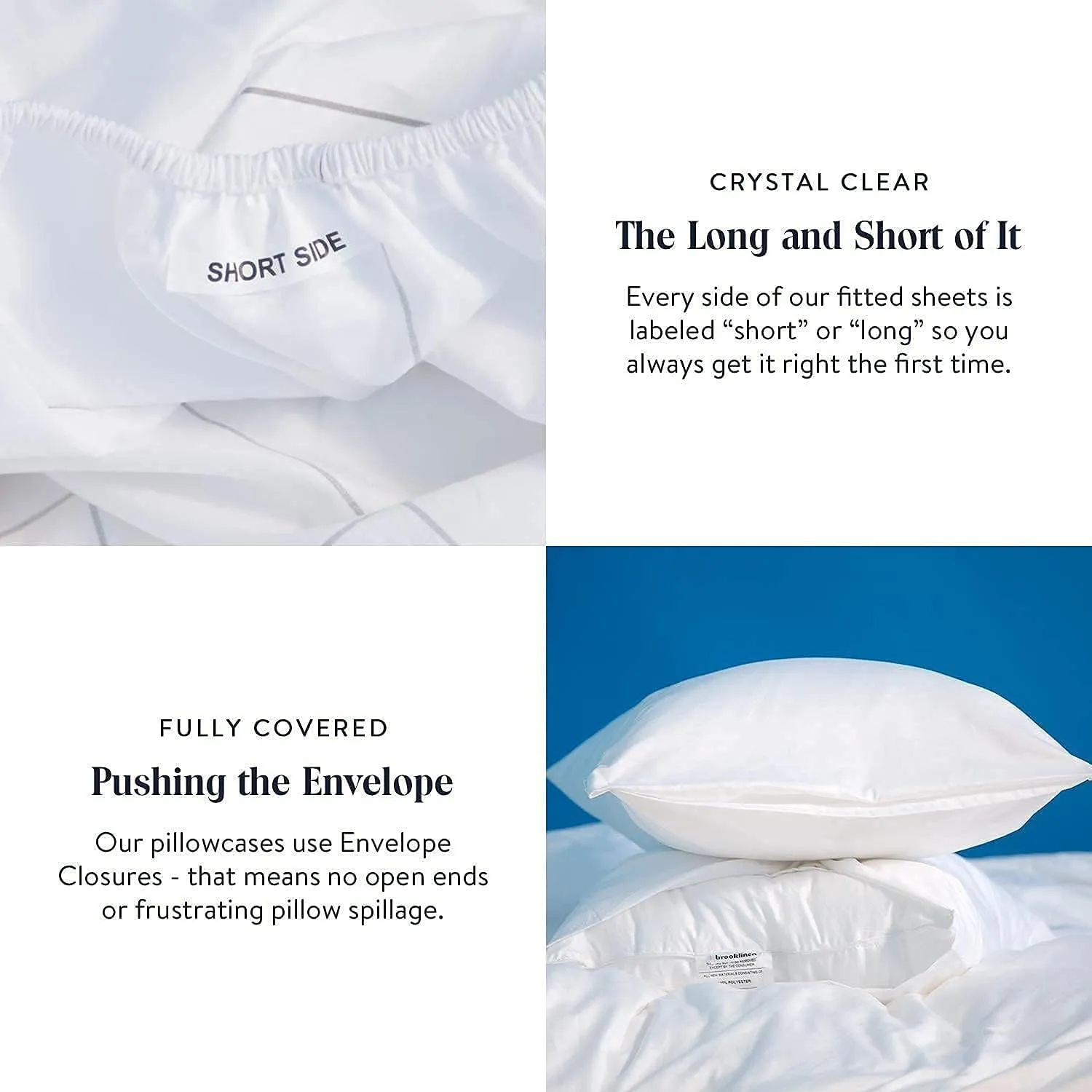 Brooklinen Luxury Sateen 3 Piece Sheet Set - No Flat Sheet Set, 100% Cotton, California King Size in White - 1 Fitted Sheet and 2 Pillowcases | Best Luxury Sheets