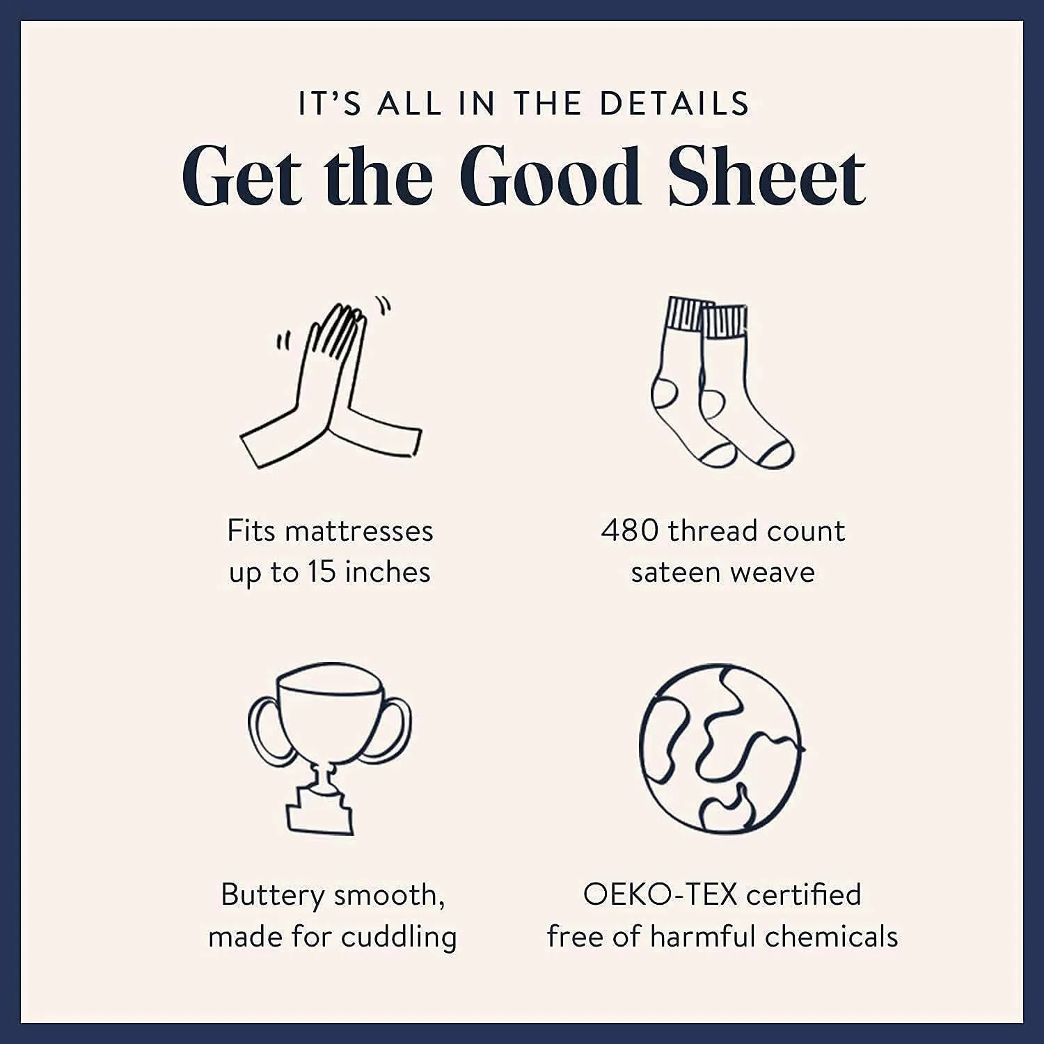 Brooklinen Luxury Sateen 3 Piece Sheet Set - No Flat Sheet Set, 100% Cotton, California King Size in White - 1 Fitted Sheet and 2 Pillowcases | Best Luxury Sheets