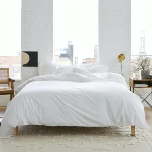 Brooklinen Luxury Sateen 3 Piece Sheet Set - No Flat Sheet Set, 100% Cotton, California King Size in White - 1 Fitted Sheet and 2 Pillowcases | Best Luxury Sheets