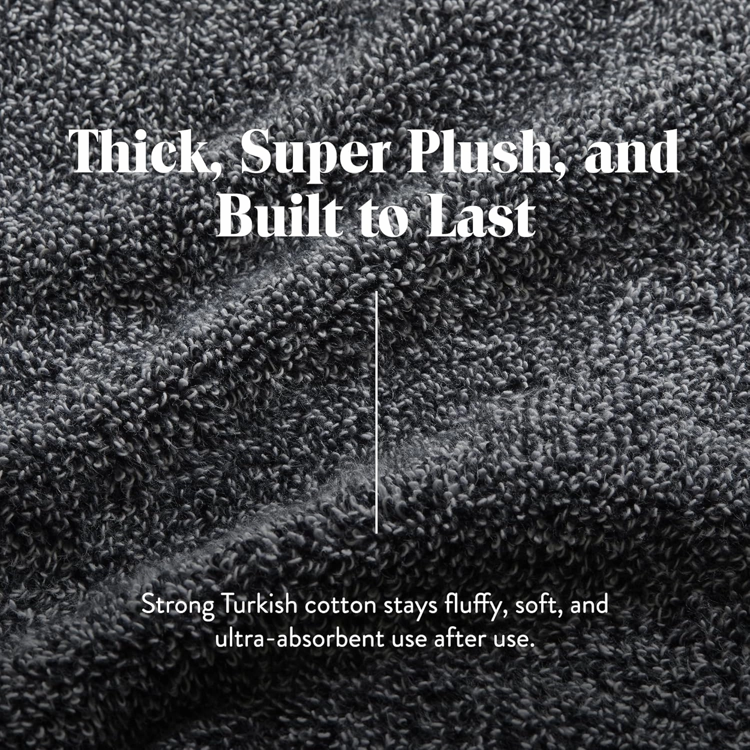Brooklinen Super-Plush Turkish Cotton Bath Sheets Set of 2 Cotton, 820 GSM, Highly Absorbent, Machine Washable, Perfect for Home & Bathroom (40" x 65", Marlled Black)