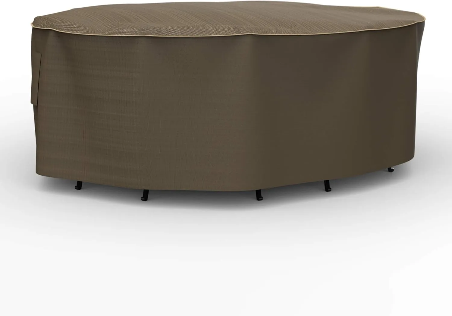 Budge StormBlock Hillside Oval Table and Chairs Combo Cover Premium, Outdoor, Waterproof, Medium, Black and Tan Weave