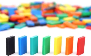 Bulk Dominoes Plastic Bulk 100pcs – Building and Stacking and Chain Reaction Toppling STEAM Toy Blocks for Kids (Classic Mix)