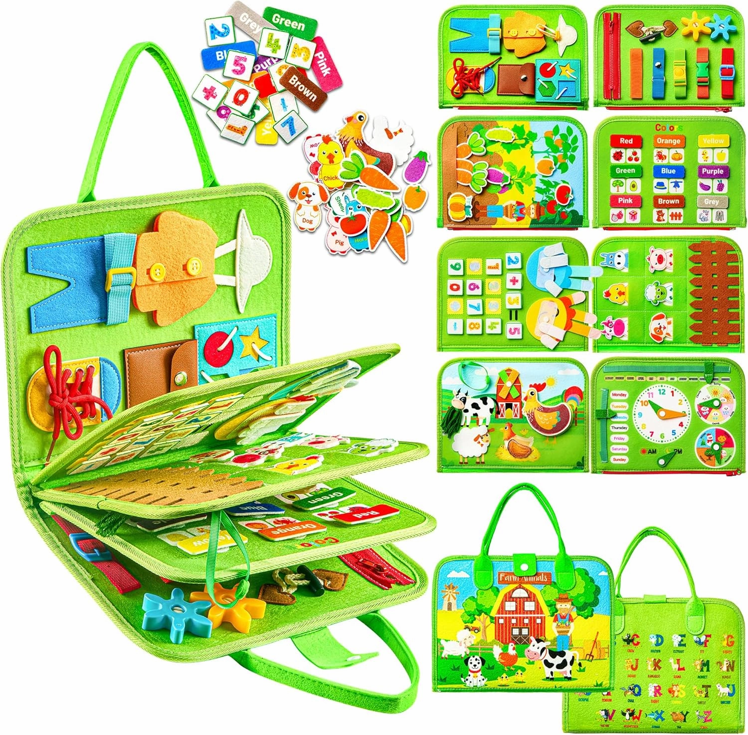 Busy Board Montessori Toy for Toddlers | Educational Activity | Sensory Board | Preschool Learning Tos | Fine Motor Skills Toys | Busy Book for Baby | Toddler Travel Toys | Toddler Activity Book