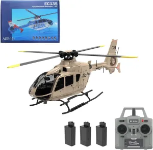 C123 RC Helicopter for Adults, 1:36 6CH Remote Control Helicopter, 2.4GHz EC135 RC Aircraft with 6-Axis Gyro, 3D Flips, Inverted Flight, Altitude Hold, One Key Take Off/Landing