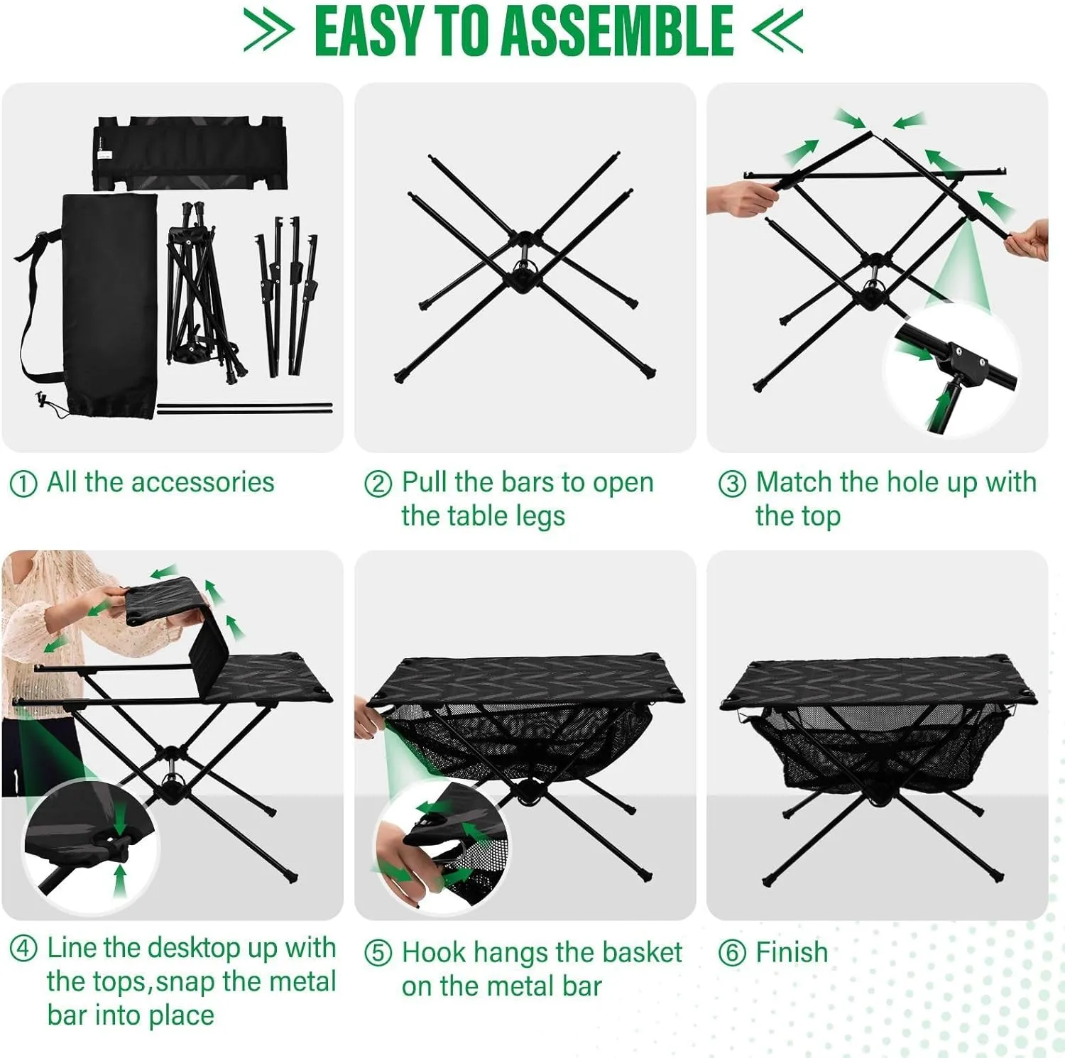 Camping Table Folding Camp Table Camping Tables with Carry Mesh Bag Portable Outdoor Table for Travel Picnic Beach Party BBQ 23.6x15.7inches Black Lines