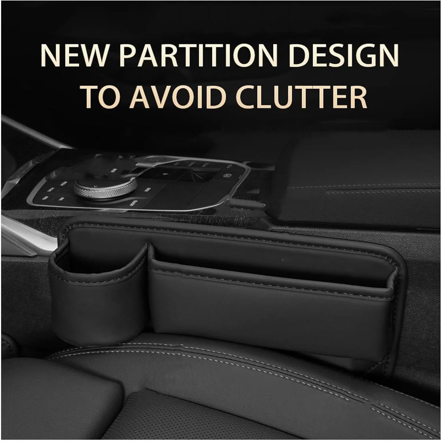 Car Leather Cup Holder Bag for D&odge Grand Caravan 2008-2011 Car Crevice Storage Box Car Clearance Bag with Cup Holder Car Accessories