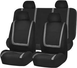 Car Seat Covers for Mazda Atenza Daewoo Matiz Nexia Kalos Evanda, Full Set Car Seat Protectors, Breathable Comfortable Front Rear Seat Cushion Protector Covers Accessories,D Gray