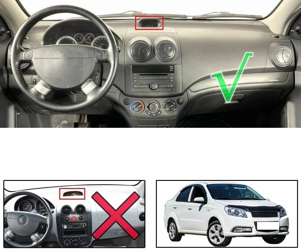 Car Dashboard Cover for Ravon Nexia R3 2015-2020 Dashmat Dashboard Cover Mat Pad Dash Blackout Mat Carpet Car Accessories(Flannel Black Edge)