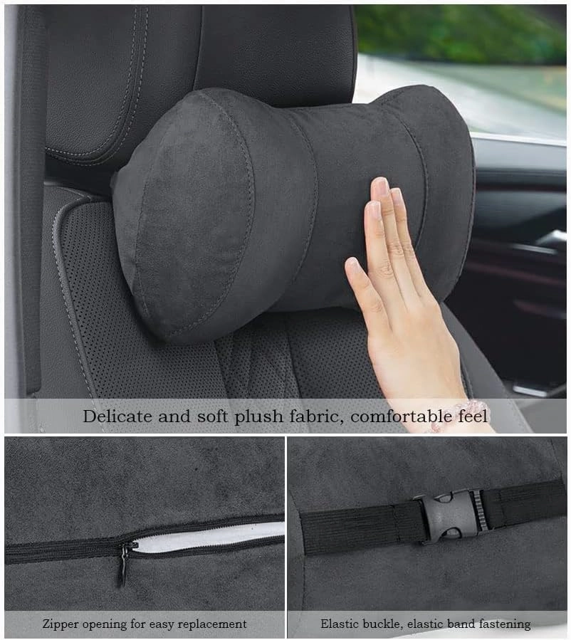 Car Headrest Pillow for Alfa Romeo Stelvio Giulia Giulietta Sportiva Mito, Car Neck Pillow, Head Neck Rest Cushion, Comfortable Soft Seat Back Pillows, Travel Pillow Cushion,A Black, normal