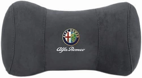 Car Headrest Pillow for Alfa Romeo Stelvio Giulia Giulietta Sportiva Mito, Car Neck Pillow, Head Neck Rest Cushion, Comfortable Soft Seat Back Pillows, Travel Pillow Cushion,A Black, normal