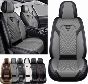 Car Seat Covers Fit for Buick Encore 2013-2022,2 Seat Comfort Non-Slip Seat Cover Airbag Compatible,Waterproof Leather Seat Covers(Standard 2 Seat,Black Gray)