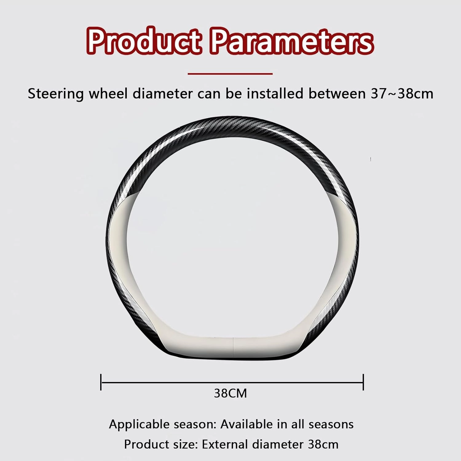 Car Steering Wheel Cover for Buick Excelle GT Envision Regal Lacrosse Verano Excelle Encore GL6 GL8, Anti-Slip Breathable Steering Wheel Protector Leather Steering Wheel Cover, Interior Accessories