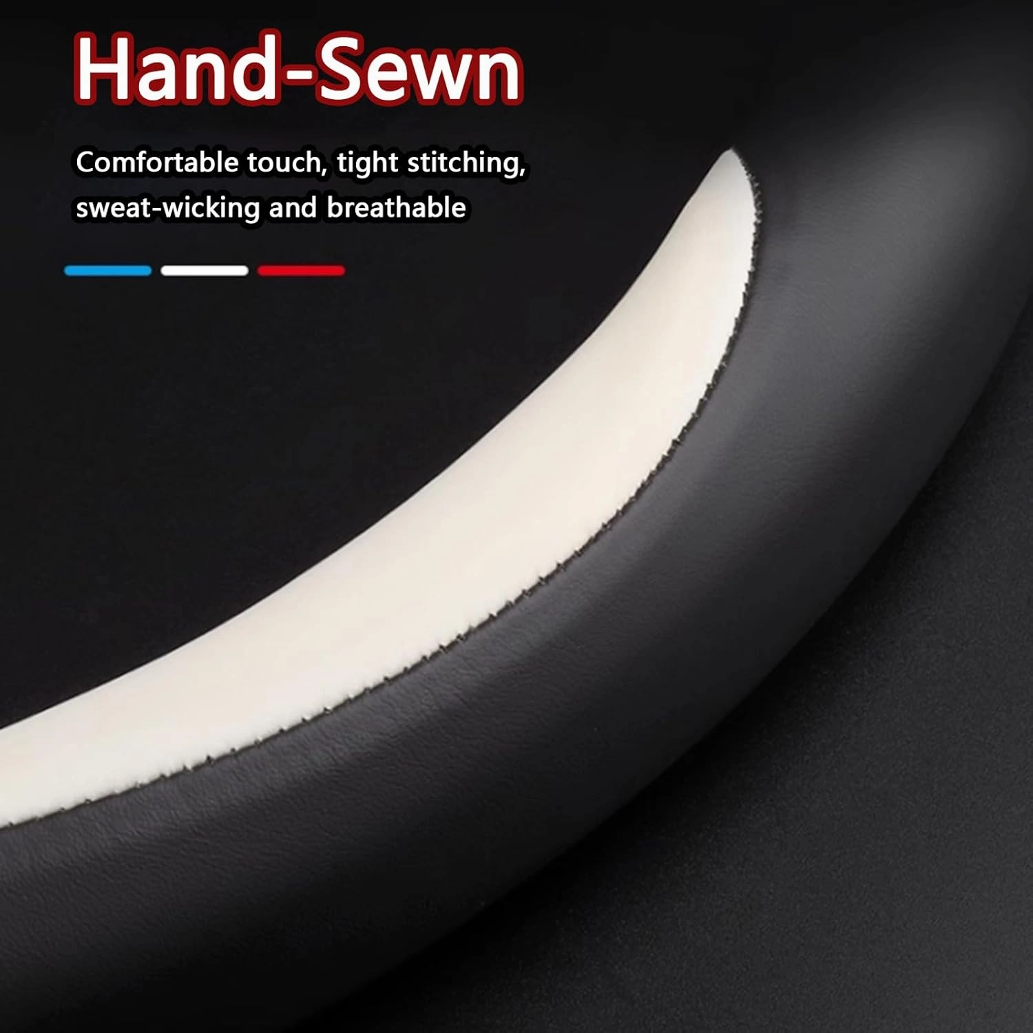 Car Steering Wheel Cover for Buick Excelle GT Envision Regal Lacrosse Verano Excelle Encore GL6 GL8, Anti-Slip Breathable Steering Wheel Protector Leather Steering Wheel Cover, Interior Accessories