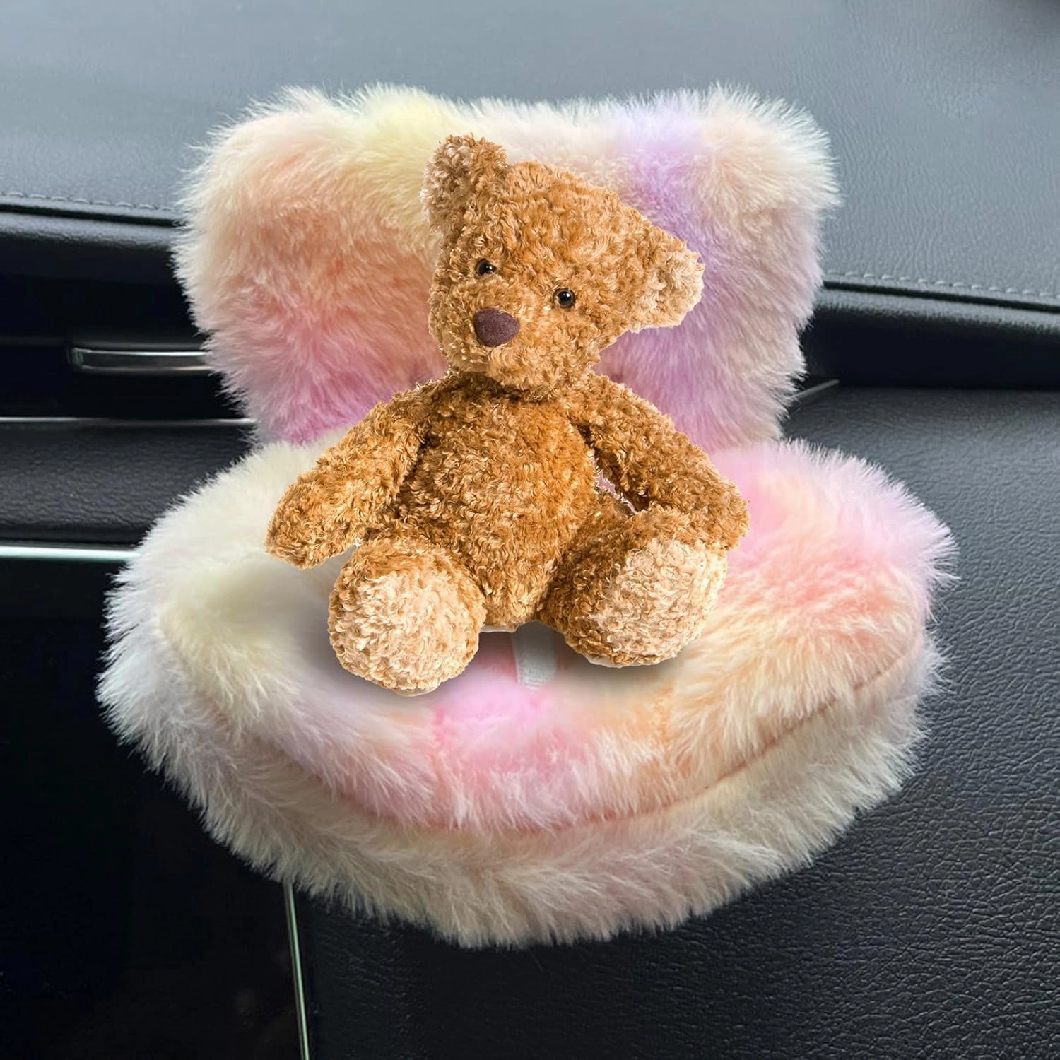 Cars Seats for Dolls with Soft Furry Cushion, Air Vent Clip and Desktop Stand, and Functional Car Ornament for Doll Fans and Doll Collectors