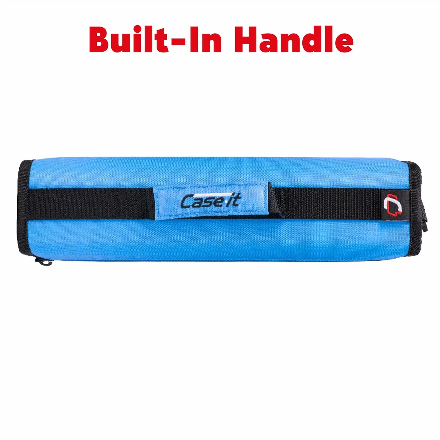 Case-it Classic Zipper Binder, 2" O-Ring with mesh Pockets and Shoulder Strap and Handle, 350 Page Capacity, D-251 Denim Blue