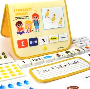 CHEFAN 110 PCS Sentence Building Kit for Kids, Speech Therapy Games with Writing Board, Educational Learning Materials for Special Education, Reading & Language Development (Ages 3-7)