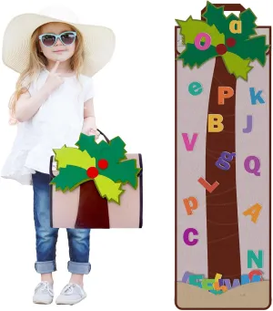 CHEFAN Letter Tree, Coconut Tree Alphabet Bag for Early Education Storytelling, Felt Story Board Set Props From The Childhood Favorite Book, Board for Wall Teaching Home Classroom Play