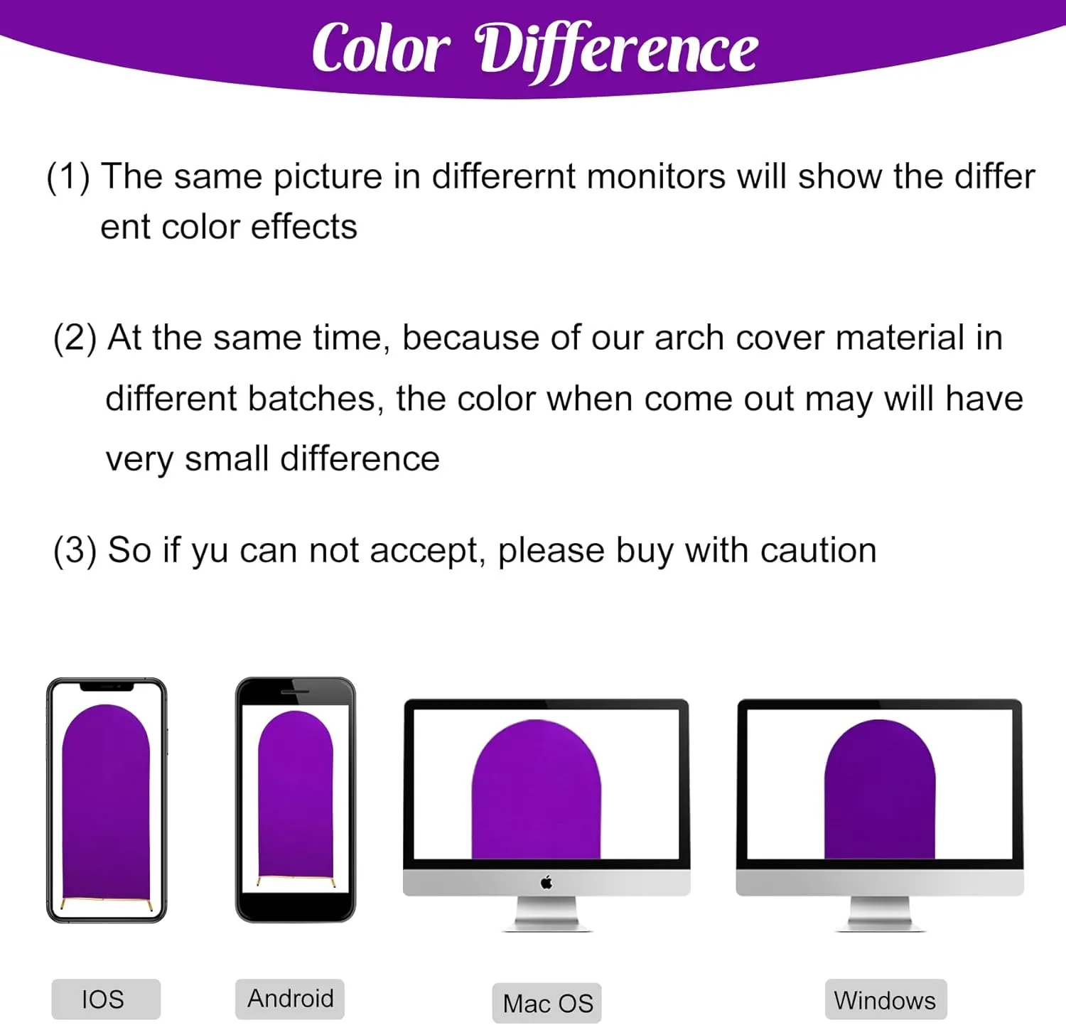 Chiara Wedding Arch Cover - 7.2FT Purple Spandex Fitted Round Top Stand Covers Double-Side Stretchy Backdrop for Wedding Banquet Birthday Party Ceremony Baby Shower Decoration