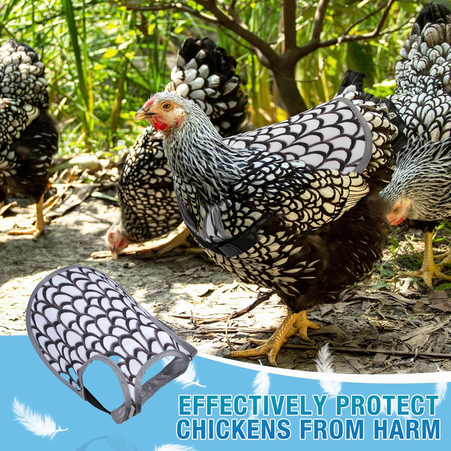 Chicken Saddle for Hens - Chicken Aprons for Hens With Adjustable Straps, Chicken Aprons & Vest Jacket for Hens
