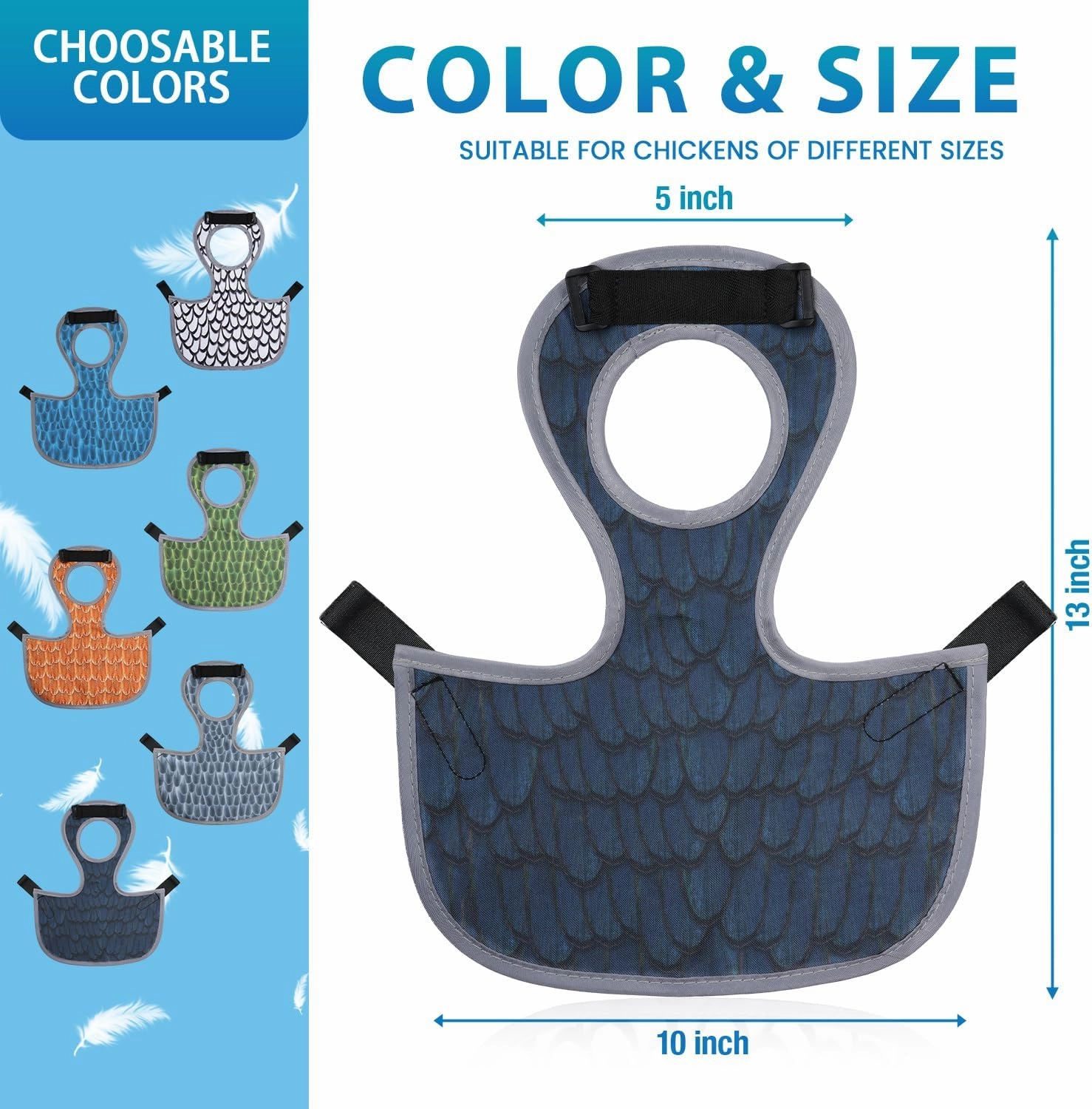 Chicken Saddle for Hens - Chicken Aprons for Hens With Adjustable Straps, Chicken Aprons & Vest Jacket for Hens