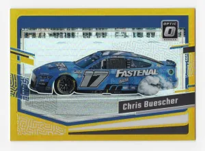 Chris Buescher 2024 Donruss Optic Racing GOLD PRIZM Rare NASCAR Collectible Insert Trading Card #09/10 (Only 10 Made)