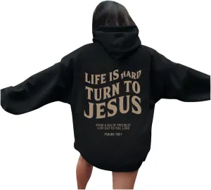 Christian Hoodies for Women Religious Sayings There Is Poner In The Name of Jesus Loves You Preppy Pullovers Spirit Graphic with Hood Letter Casual Christian Sweatshirt Christian Faith