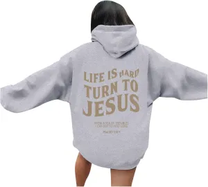 Christian Hoodies for Women Religious Sayings There Is Poner In The Name of Jesus Loves You Preppy Pullovers Spirit Letter Casual with Hood Graphic Unisex Christian Sweatshirt Bible Verse