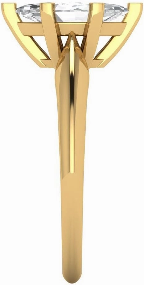 Clara Pucci 1Ct Marquise Cut Solitaire Moissanite Engagement Ring - Solid 14K Yellow Gold